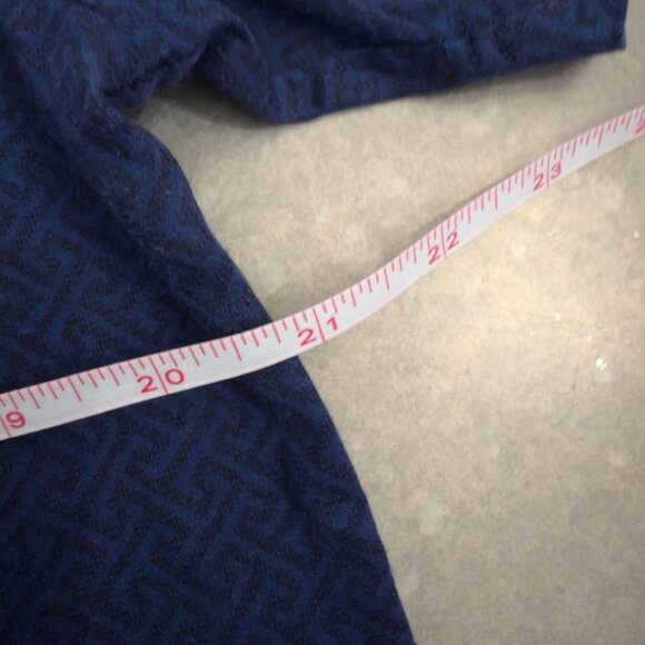 Hart Schaffner Marx Navy Blue Geometric Polo Shirt - Size Large - Picture 8 of 8